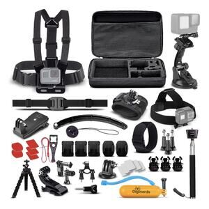 DiGiNerds 50 in 1 Action Camera Accessory Kit Compatible with GoPro